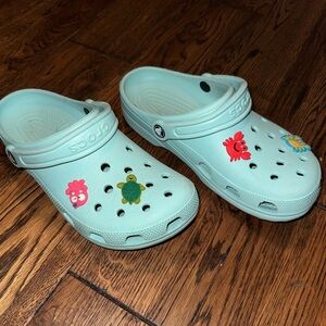 light blue crocs